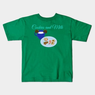 Christmas Cookies and Milk- Text Kids T-Shirt